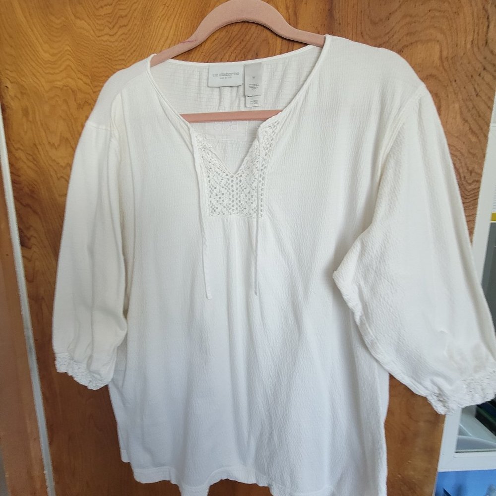Liz Claiborne peasant style 3/4 sleeve blouse